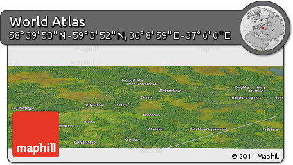 Satellite Panoramic Map of the Area around 58° 51' 53" N, 36° 37' 30" E