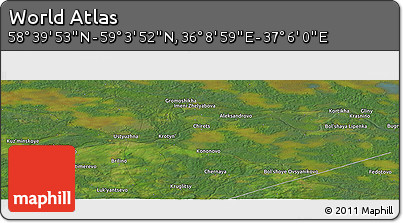 Satellite Panoramic Map of the Area around 58° 51' 53" N, 36° 37' 30" E