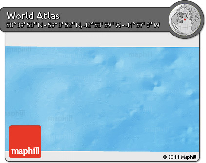 Physical 3D Map of the Area around 58° 51' 53" N, 42° 25' 29" W