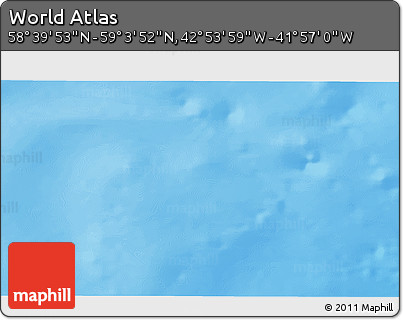 Physical 3D Map of the Area around 58° 51' 53" N, 42° 25' 29" W
