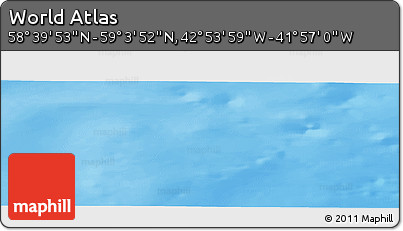 Physical Panoramic Map of the Area around 58° 51' 53" N, 42° 25' 29" W