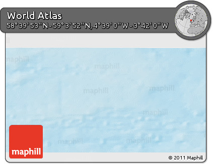 Shaded Relief 3D Map of the Area around 58° 51' 53" N, 4° 10' 30" W
