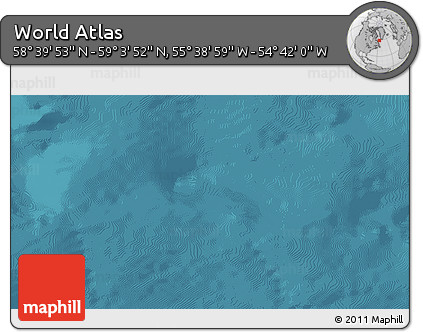 Satellite 3D Map of the Area around 58° 51' 53" N, 55° 10' 29" W