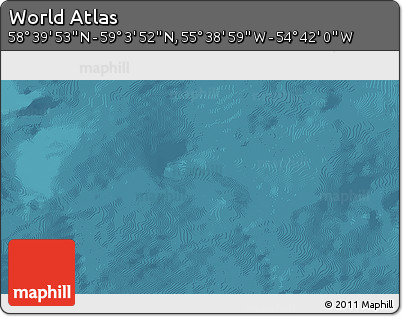 Satellite 3D Map of the Area around 58° 51' 53" N, 55° 10' 29" W