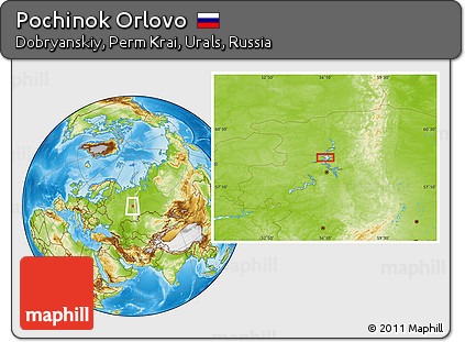 Physical Location Map of Pochinok Orlovo