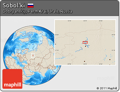 Shaded Relief Location Map of Sobol'ki