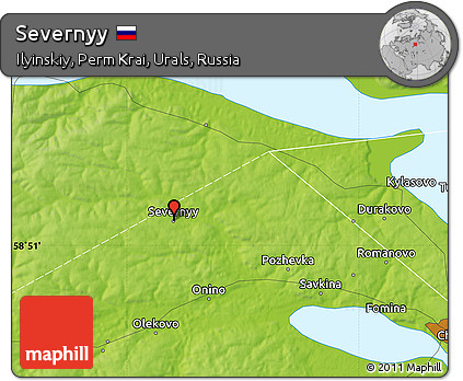 Physical Map of Severnyy