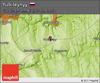 Physical 3D Map of Yubileynyy
