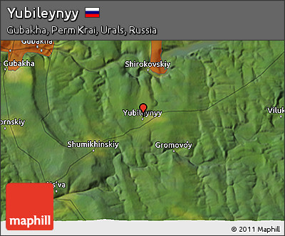 Satellite 3D Map of Yubileynyy