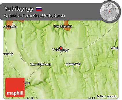 Physical Map of Yubileynyy