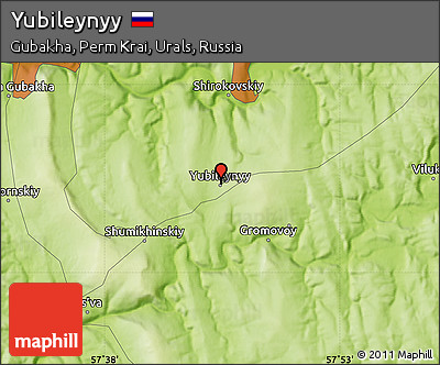 Physical Map of Yubileynyy