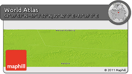 Physical Panoramic Map of the Area around 58° 51' 53" N, 73° 10' 30" E