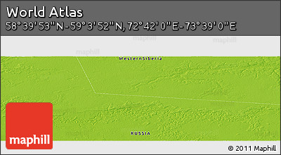 Physical Panoramic Map of the Area around 58° 51' 53" N, 73° 10' 30" E