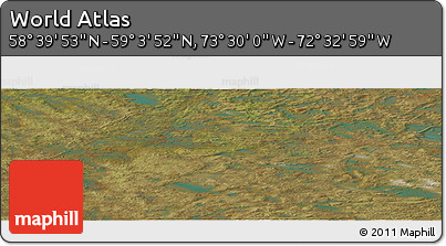 Satellite Panoramic Map of the Area around 58° 51' 53" N, 73° 1' 30" W