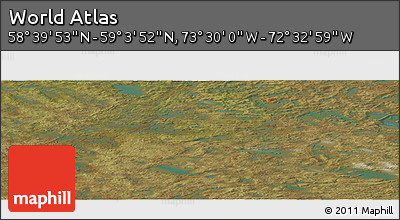 Satellite Panoramic Map of the Area around 58° 51' 53" N, 73° 1' 30" W