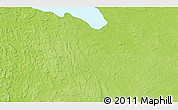 Physical 3D Map of the area around 58° 51' 53" N, 73° 52' 30" W