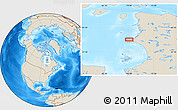 Shaded Relief Location Map of the area around 58° 51' 53" N, 78° 58' 29" W