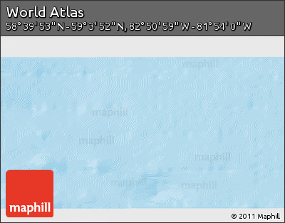 Shaded Relief 3D Map of the Area around 58° 51' 53" N, 82° 22' 30" W
