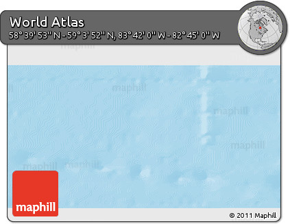 Shaded Relief 3D Map of the Area around 58° 51' 53" N, 83° 13' 29" W
