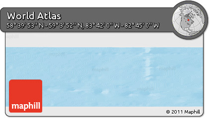 Physical Panoramic Map of the Area around 58° 51' 53" N, 83° 13' 29" W