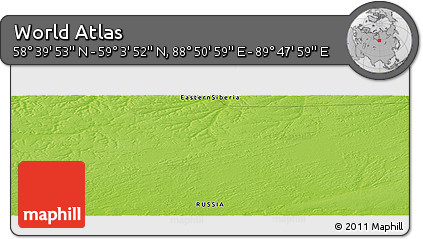 Physical Panoramic Map of the Area around 58° 51' 53" N, 89° 19' 29" E