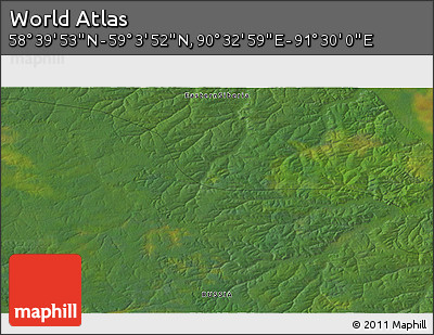 Satellite 3D Map of the Area around 58° 51' 53" N, 91° 1' 30" E
