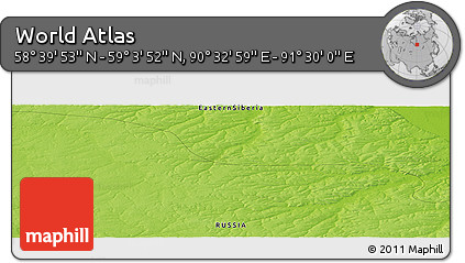 Physical Panoramic Map of the Area around 58° 51' 53" N, 91° 1' 30" E
