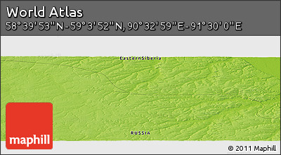 Physical Panoramic Map of the Area around 58° 51' 53" N, 91° 1' 30" E