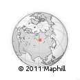 Outline Map of the Area around 58° 51' 53" N, 92° 43' 29" E, rectangular outline