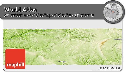 Physical Panoramic Map of the Area around 58° 51' 53" N, 93° 34' 29" E