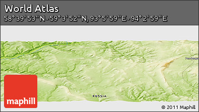 Physical Panoramic Map of the Area around 58° 51' 53" N, 93° 34' 29" E