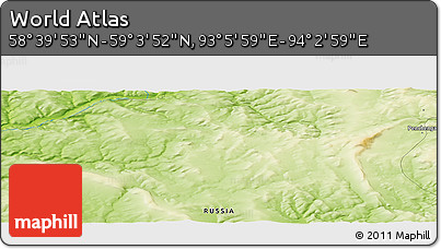 Physical Panoramic Map of the Area around 58° 51' 53" N, 93° 34' 29" E