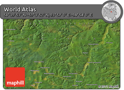 Satellite Map of the Area around 58° 51' 53" N, 94° 25' 30" E