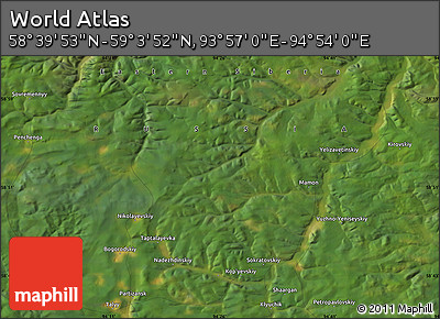 Satellite Map of the Area around 58° 51' 53" N, 94° 25' 30" E