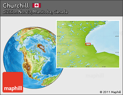 Physical Location Map of Churchill