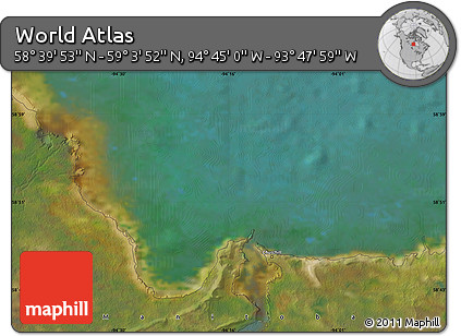 Satellite Map of the Area around 58° 51' 53" N, 94° 16' 30" W