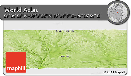 Physical Panoramic Map of the Area around 58° 51' 53" N, 96° 7' 30" E
