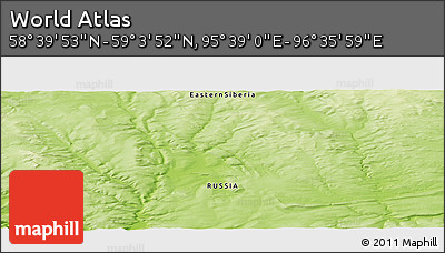 Physical Panoramic Map of the Area around 58° 51' 53" N, 96° 7' 30" E