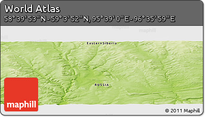 Physical Panoramic Map of the Area around 58° 51' 53" N, 96° 7' 30" E