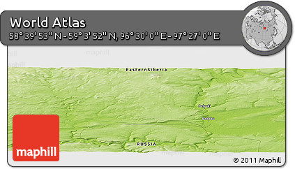 Physical Panoramic Map of the Area around 58° 51' 53" N, 96° 58' 29" E