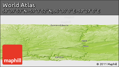 Physical Panoramic Map of the Area around 58° 51' 53" N, 96° 58' 29" E