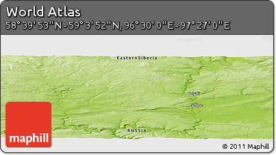 Physical Panoramic Map of the Area around 58° 51' 53" N, 96° 58' 29" E