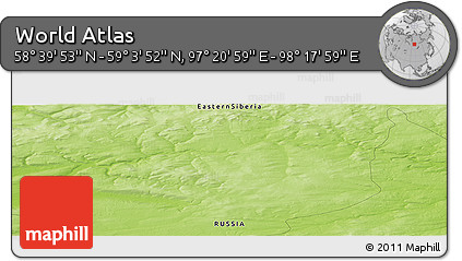 Physical Panoramic Map of the Area around 58° 51' 53" N, 97° 49' 29" E