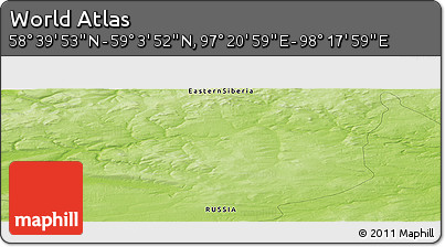 Physical Panoramic Map of the Area around 58° 51' 53" N, 97° 49' 29" E
