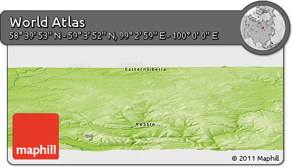 Physical Panoramic Map of the Area around 58° 51' 53" N, 99° 31' 30" E
