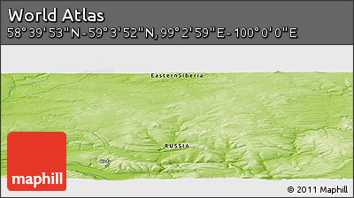 Physical Panoramic Map of the Area around 58° 51' 53" N, 99° 31' 30" E