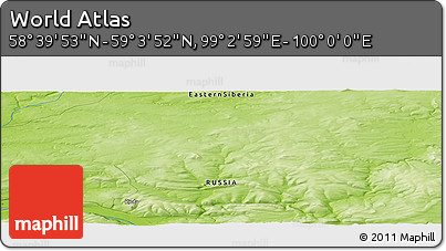 Physical Panoramic Map of the Area around 58° 51' 53" N, 99° 31' 30" E