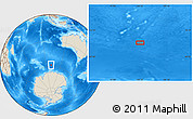 Shaded Relief Location Map of the area around 58° 15' 56" S, 100° 22' 30" E
