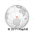 Outline Map of the Area around 58° 15' 56" S, 101° 13' 29" E, rectangular outline