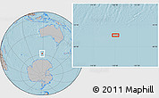 Gray Location Map of the area around 58° 15' 56" S, 118° 13' 29" E, hill shading